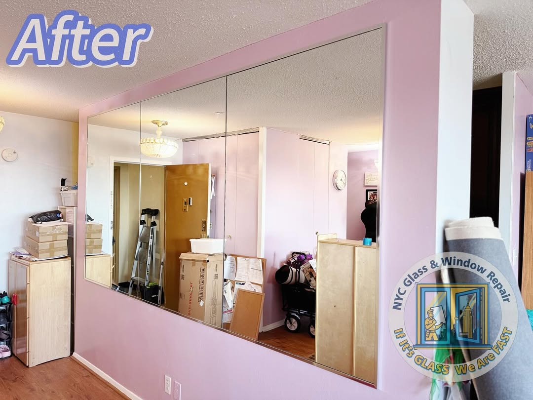 Commercial space mirror installation