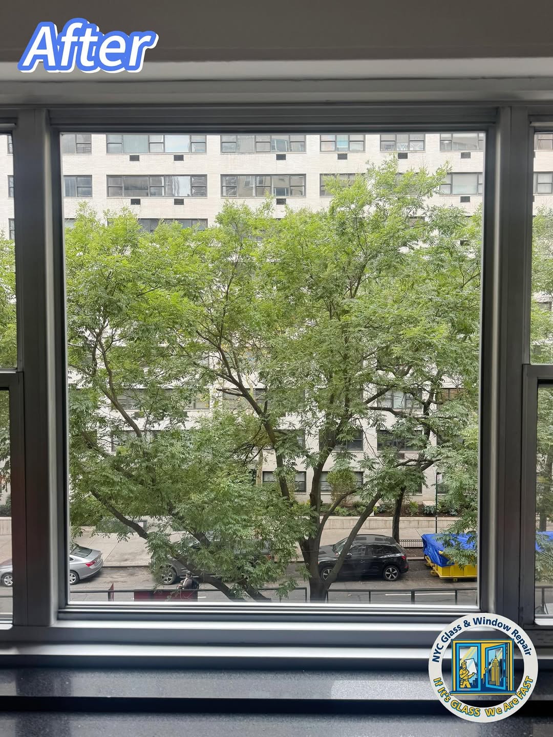 Broken window glass replacement NYC apartment