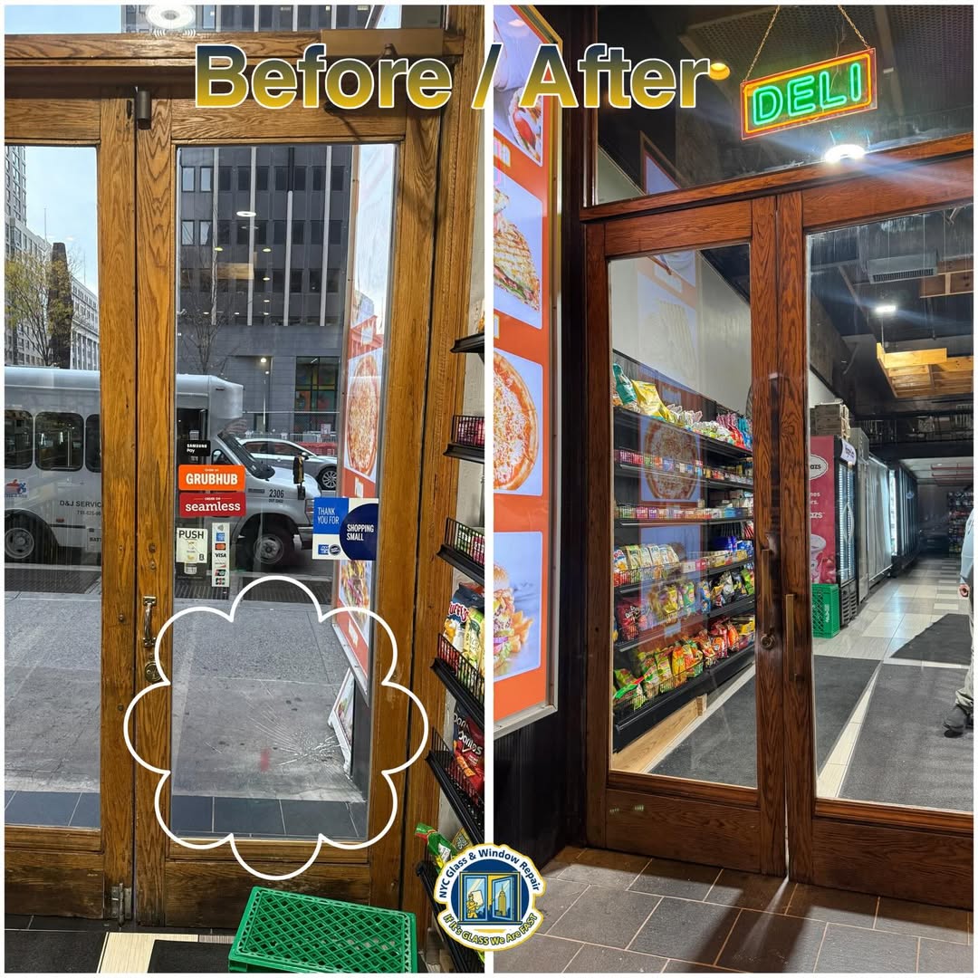 Commercial glass door installation 2