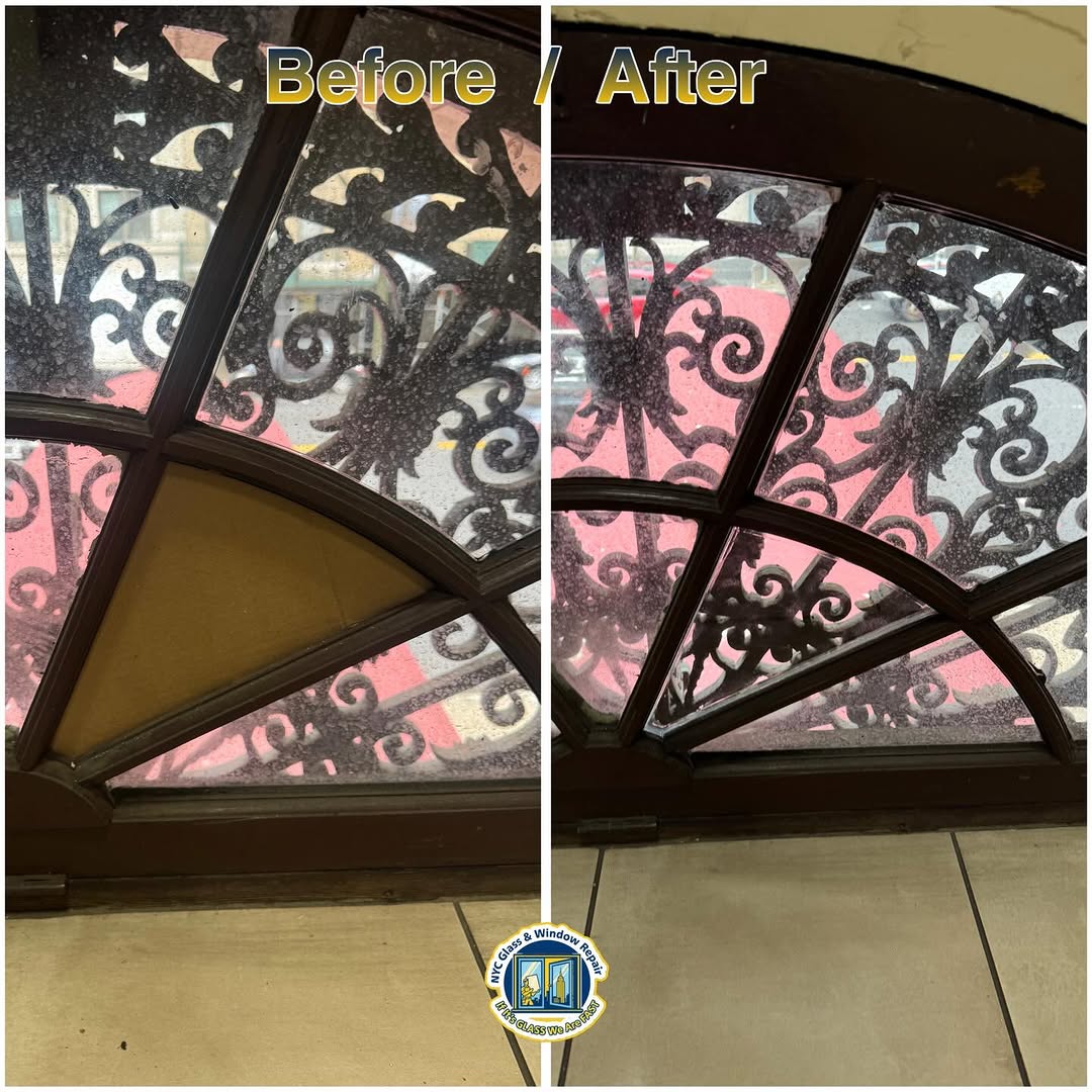 Door transom glass replacement NYC