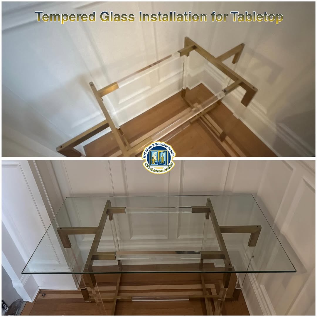 Table top glass installation NYC