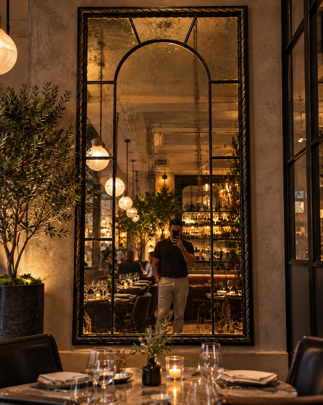 Antique Mirror Bistro Selfie Display - The Mirror Atelier