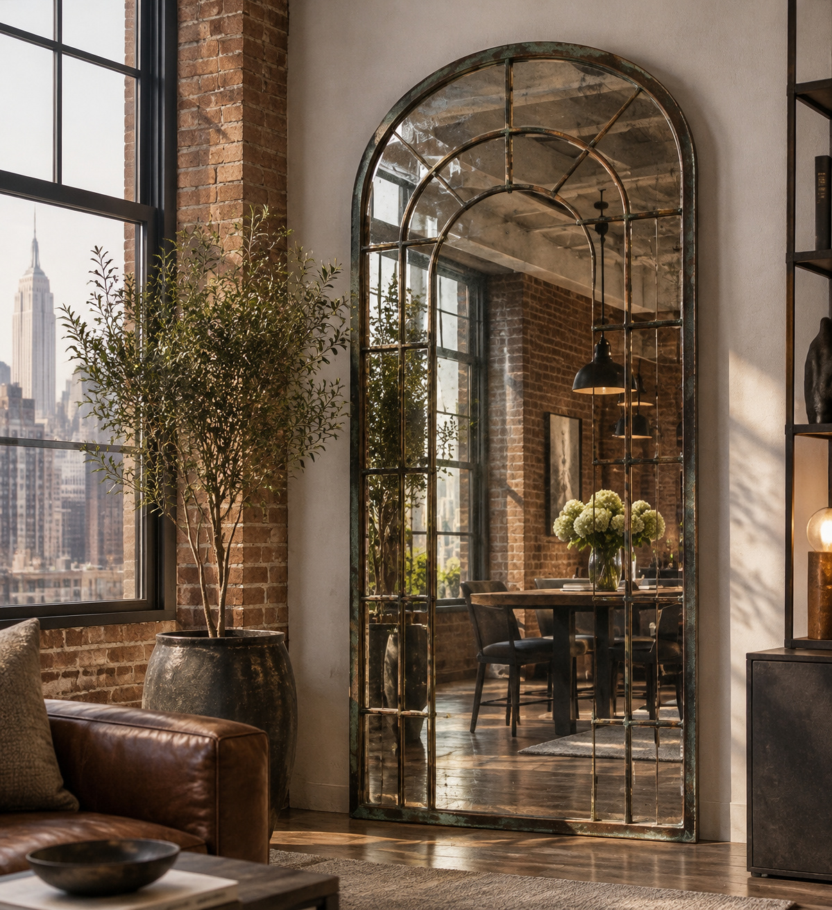 Industrial Loft Mirror Reflection - The Mirror Atelier