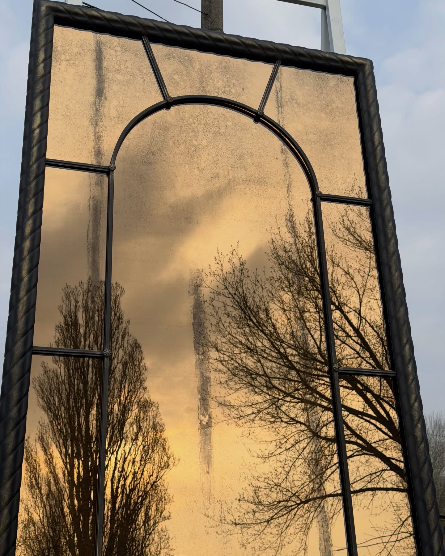 Custom handmade steel mirror crafted in New York