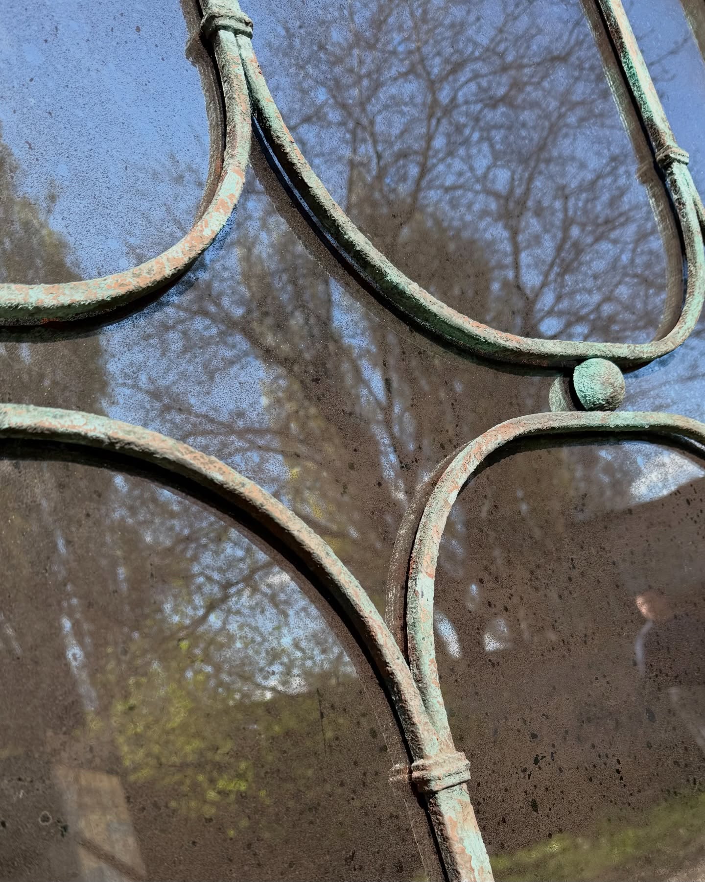 Handmade industrial steel framed mirror with black finish